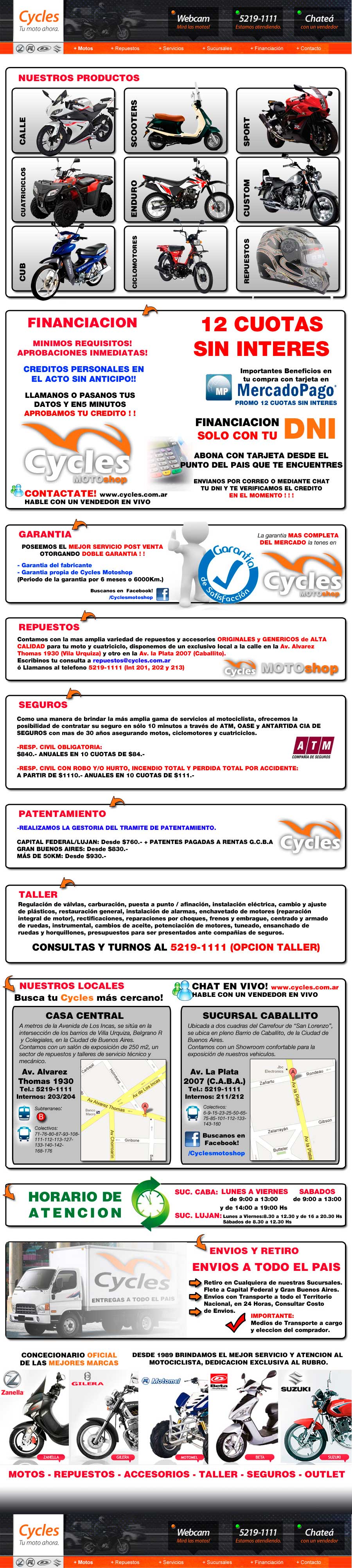 Cycles - Distribuidor Oficial de Zanella Suzuky Gillera Motomel Euromot Beta