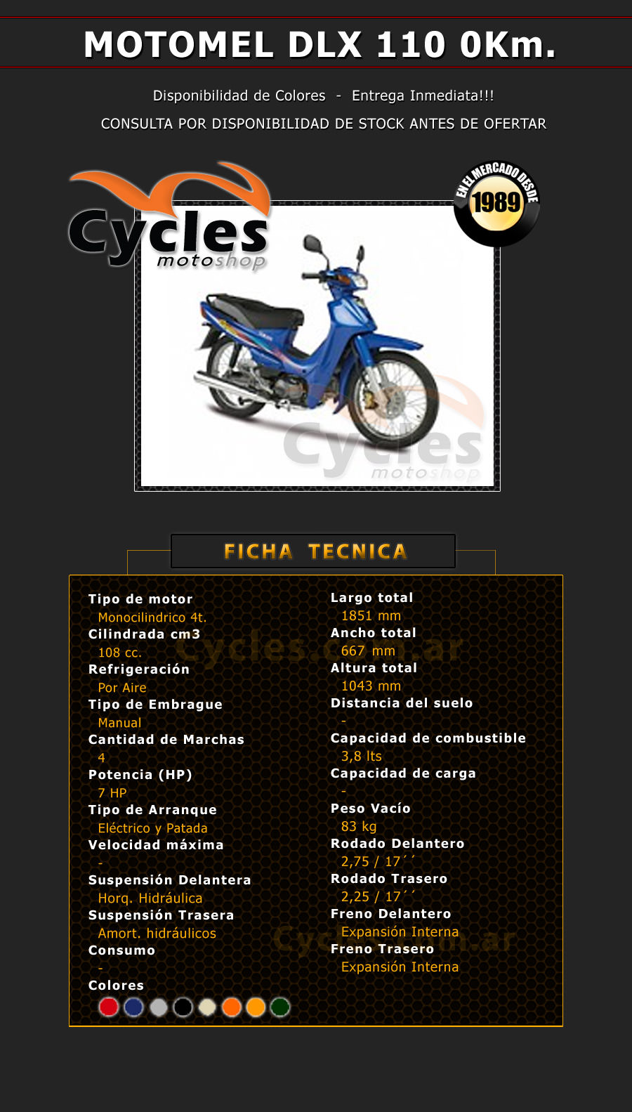 Motomel Dlx 110 - Cycles Moto shop