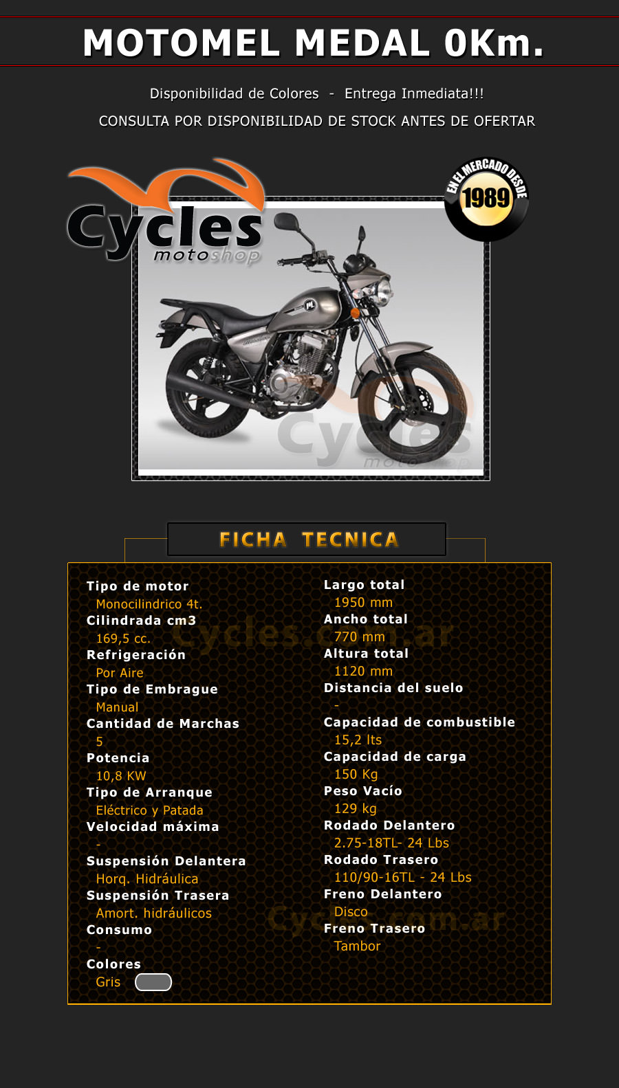 Motomel Medal - Cycles Moto shop