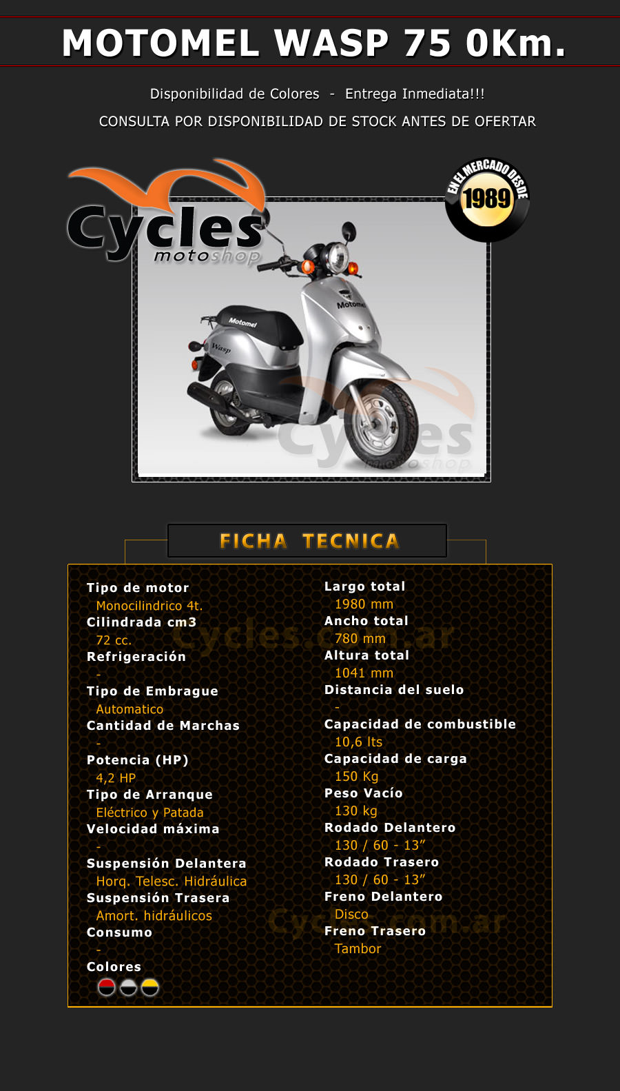 Motomel Wasp 75 - Cycles Moto shop