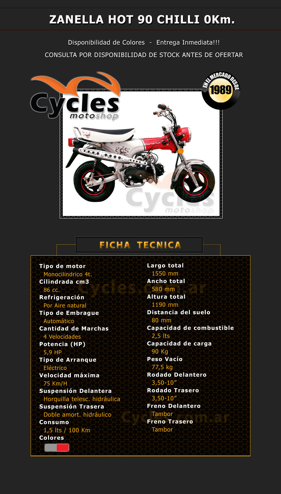 Zanella Hot 90 Chilli - Cycles Moto shop