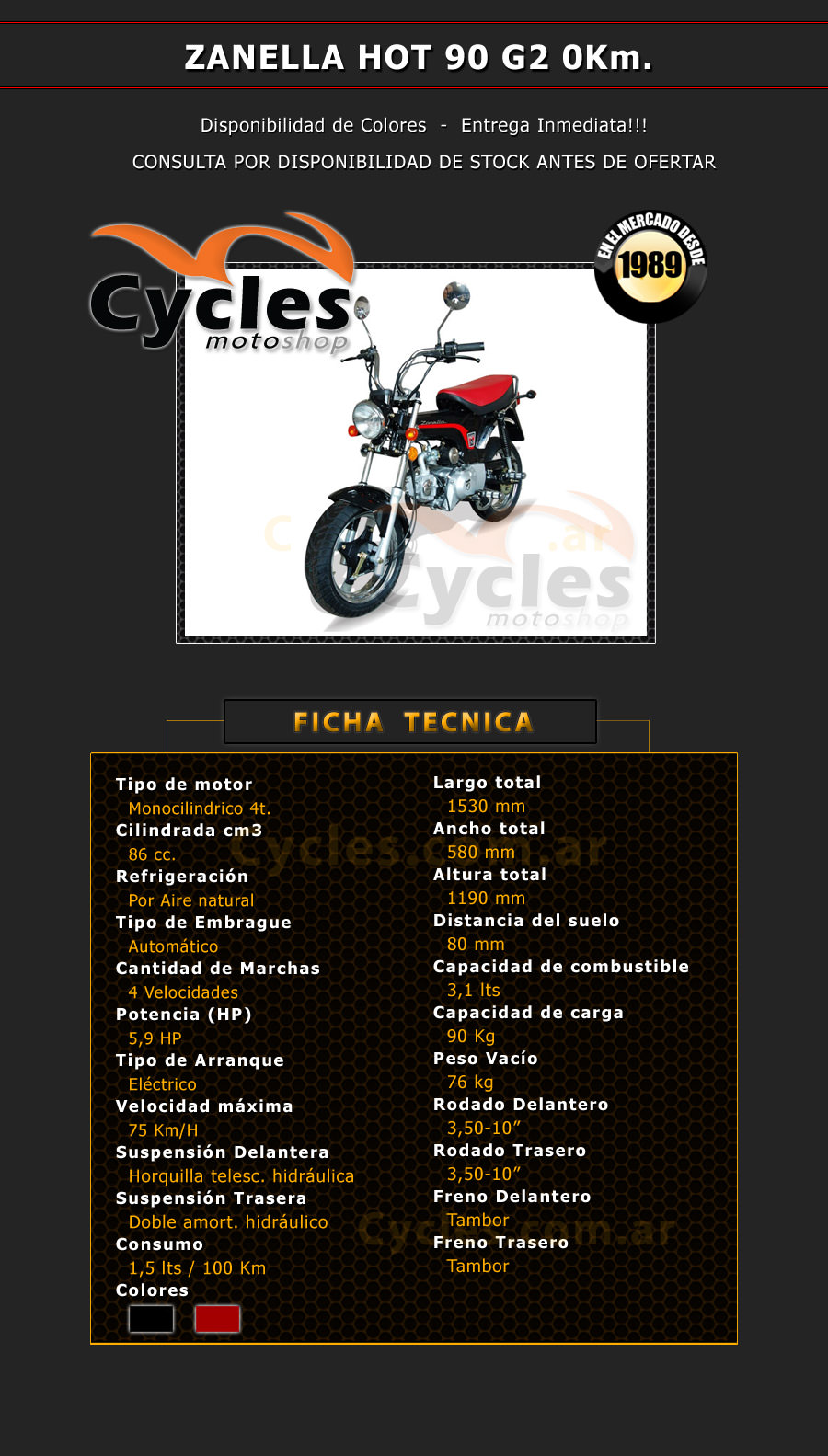Zanella Hot 90 G2 - Cycles Moto shop