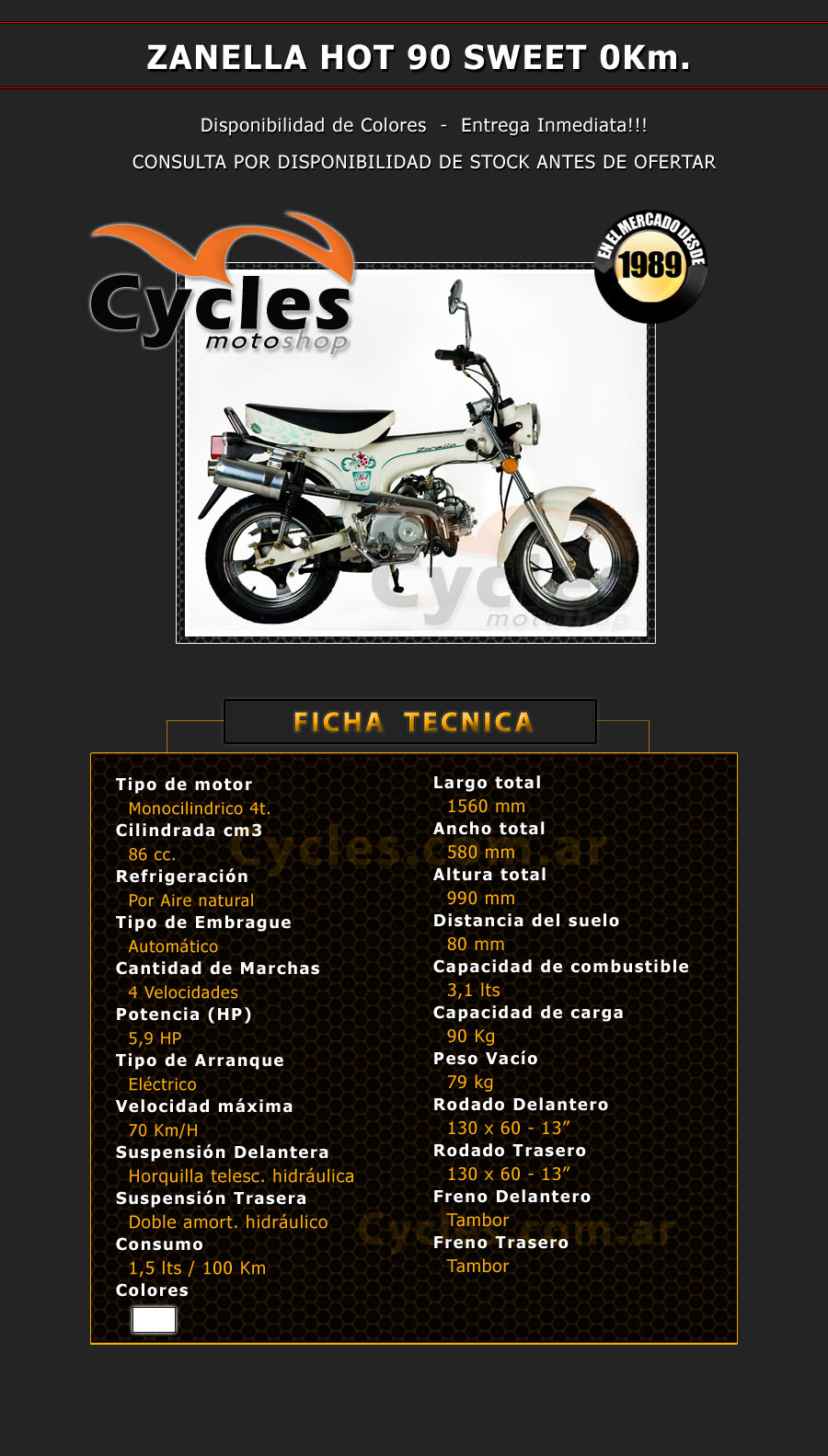Zanella Hot 90 Sweet - Cycles Moto shop