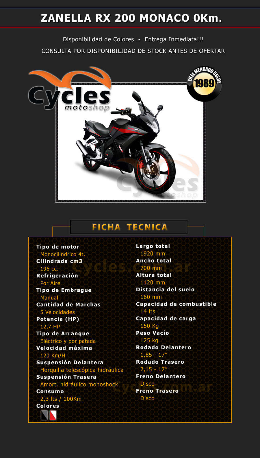 Zanella Rx 200 Monaco - Cycles Moto shop