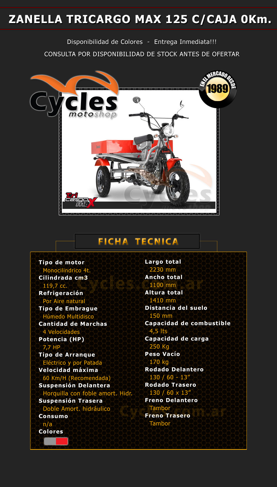 Zanella Tricargo Max - Cycles Moto shop